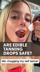 Edible tanning drops claiming to tan you from the inside out are going viral on TikTok and Instagram. It’s an unregulated market. So are they even safe? #tanningdrops #tan #tanning #channel4news #uk | Channel 4 News