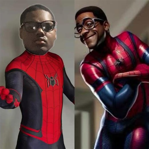 Jabreon White and Steve Urkel Spider-Man Suits
