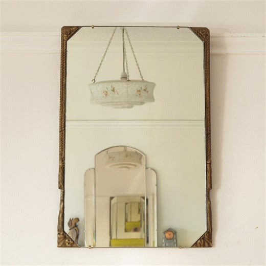 Antique Early 20th Century Mirror With Decorative Wooden Frame. Ready to Hang on New Chain - Etsy UK