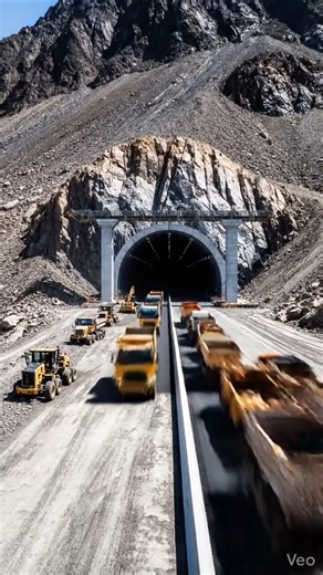 Mountain Tunnel Highway Built in 15 Seconds #shorts