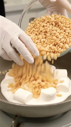 Easy Chewy Rice Krispie Treats Recipe ☁️🍫 | Satisfying Marshmallow Pull ASMR