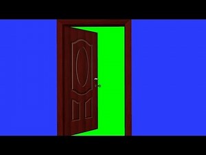 door opens and closes (with key) - green screen effect