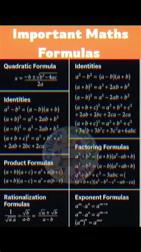 important maths formulas 🔥