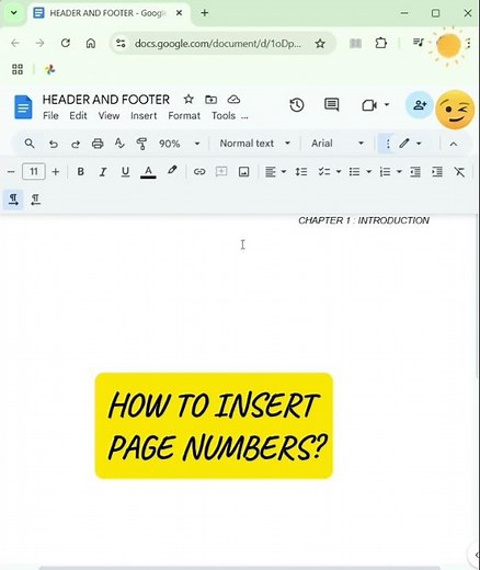 Insert Header and Page Numbers in Google Docs