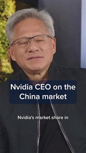 "Nvidia's market share in China was about 95% four years ago," CEO Jensen Huang says. "It's about 50% today because of the limitations on the products that we sell." cnb.cx/3Z8AKw2 | CNBC