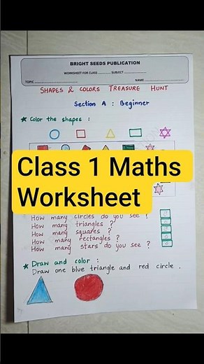 Shapes & Colors Treasure Hunt | Fun Maths Worksheet for Class 1 Kids | #grade1math