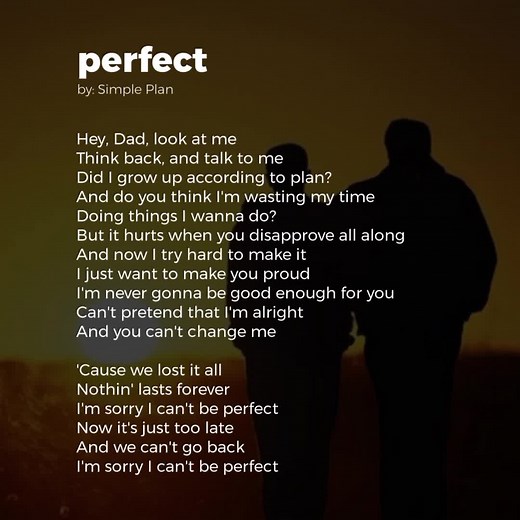 Perfect - Simple Plan Lyrics Video Edit