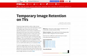 Temporary Image Retention on TVs
