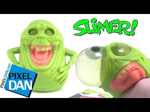 Ghostbusters Slimer Squishy Eyeball Popping Slime Ghost Toy Video Review