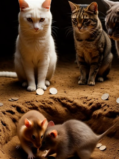 Mice Karate Fight While Cats Place Their Bets 🐭🥋🐱 #MouseFight #KarateMice #CatsWatching #AnimalDrama #UndergroundScene #CinematicAction #RealisticAnimals #SuspenseScene #FurDetail #DynamicMotion #VerticalVideo #ViralContent #USA #UnitedStates #NoWatermark