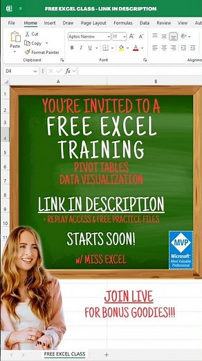 🎉‼️FREE Excel Class w/ Miss Excel‼️🎉 #excel #exceltips #exceltricks #spreadsheets #corporate