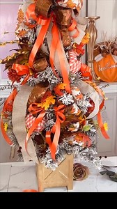 Turned my tree into a cozy DIY fall Christmas tree—pumpkins, leaves, and all the autumn vibes! 🍁🎄✨ | Olivia's Romantic Home DIY