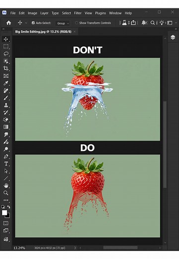 Photoshop: Remove Water Splash & Place on Fruit