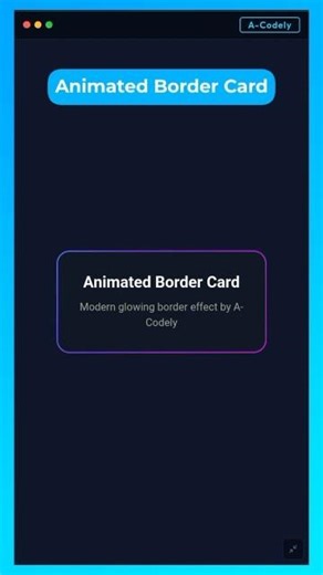 Animated Border Card ✨ | HTML CSS #shorts #webdevelopment #coding #programming