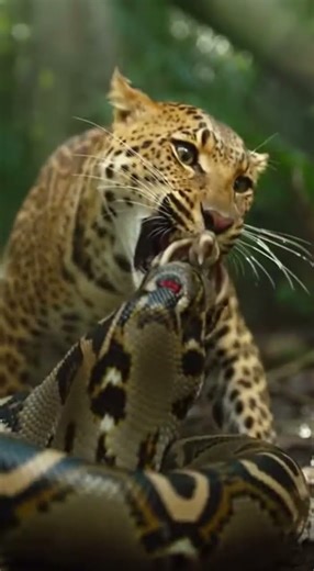 Leopard Saves Her Cub From a Rock Python Ambush 😳🐆🐍🔥WildlifeDrama #animalrescue #animalshelter