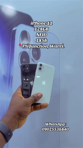 iPhone 11 128GB NFID 185k Shop authentic Products @gbeleke_gadget To Order / Enquiries Please DM @gbeleke_gadget or Whatsapp: 2349025536840 Call: 07048500274 Address: Block K, Shop K11, Robinson Gbagi Plaza, Warri, Delta State. #fypシ゚ #iphone11 #iphonevendorinwarri