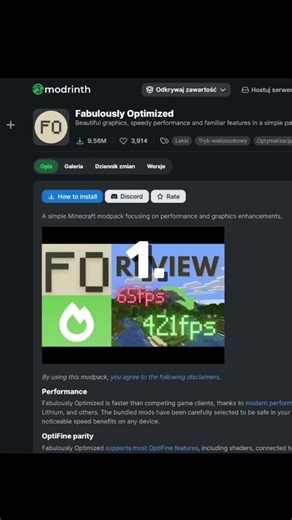 Mody które sprawią że będziesz miał więcej FPS #minecraft #fps