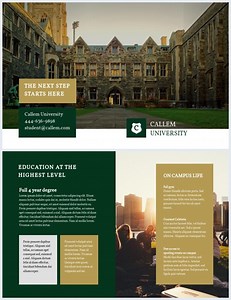 College Bi-Fold Brochure Template & Design