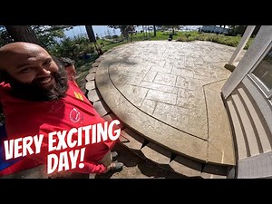 New stamped patio and ELECTRICITY! Finally!