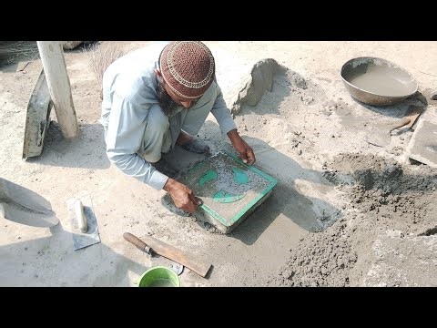 Foot by Foot Concrete Jali Making Process | Cement & Bajri Full Mix
