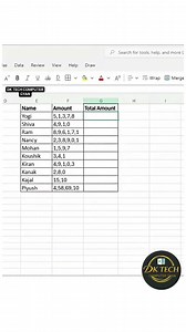 99% People don't know this Excel trick | Sum Textsplit Function in Exel 💯🚀💥 #viral #Excel #exceltips #Microsoft | DK TECH Computer GYAN