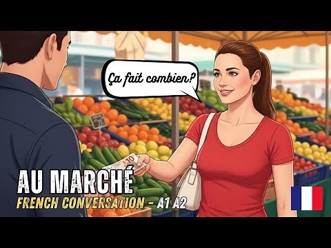 How to Shop at a French Market 🍎 | Au Marché (A1-A2) | French Conversation Practice