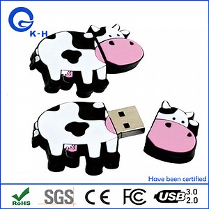 [Hot Item] PVC Rubber Cow Shape USB Flash Memory Stick 64GB 128GB