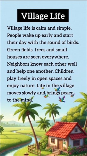 Village Life in Simple English | Easy Paragraph for Beginners #Shorts