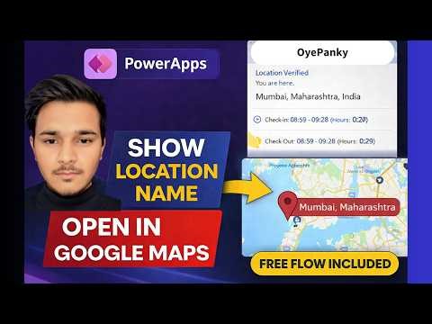 Get Location Name & Open Google Maps in PowerApps | Attendance App Part 4