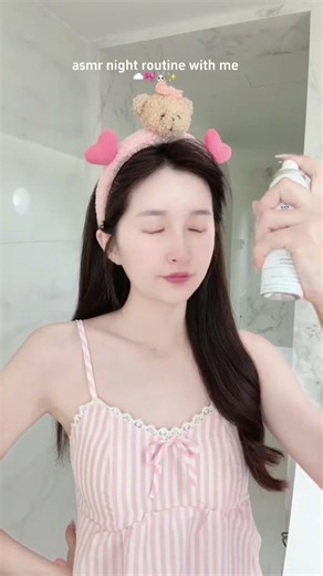 asmr night routine 🍵#thatgirl #nighttimeskincareroutine #aesthetic #beauty