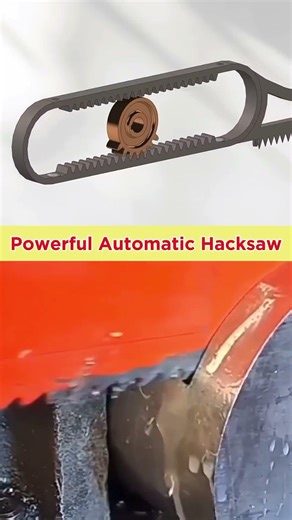 DIY Automatic Hacksaw with Belt Drive Mechanism - Powerful Cutting Tool" #shorts