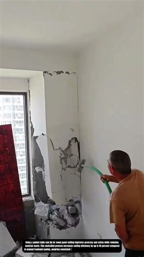 Precision Wood Panel Cutting Using a Table Saw Jig in Workshop Setup