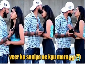326K views · 10K reactions | love bite prank prank on girlfriend (gone extremely wrong) kissing prank veer samrat | Sagar Films | Facebook