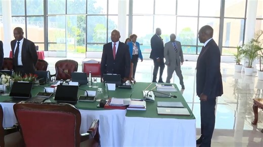 President William Ruto officially welcomes newly appointed Cabinet Secretaries Geoffrey Ruku and Hanna Wendot Cheptumo during their first Cabinet sitting. | Nick Koech Tinget