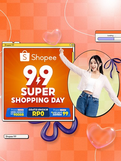 Shopee 9.9 Super Shopping Day sudah DIMULAI! 🤩🧡 Mulai dari hari ini kamu sudah bisa nikmati berbagai promo super. Ada Shopee LIVE Serbu Bonus s/d 900RB, Gratis Ongkir Rp0, hingga Shopee LIVE Flash Sale Serba 99 spesial buat kamu! 😎 Beli Semua di Shopee, Promo Seru, Paling Lengkap! 🎉