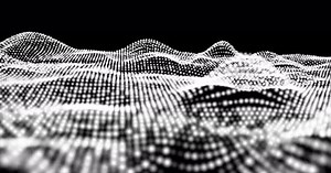 Abstract digital particle wave, White Particle Wave Background. Abstract Particle Loop Animation