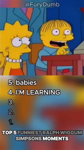 Ranking Top 5 FUNNIEST Ralph Wiggum Moments That Broke The Internet (Part 2) #Simpsons #Funny