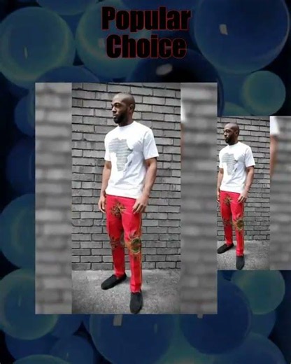 Red African Print Dashiki Pants-DP3975MPT