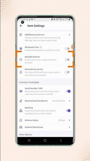 How to generate a barcode for an item on myBillBook