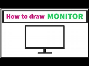 how to draw computer monitor step by step | computer parts drawing | lcd monitor drawing