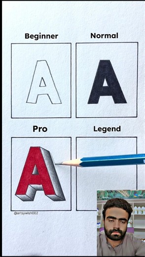 How to draw word A 😱 | by ‪@artsywish002‬