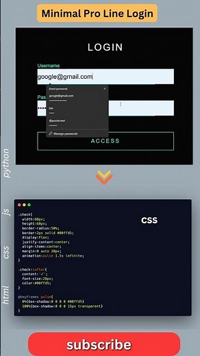 Minimal Login UI That Looks TOO PREMIUM 😱🔥 #html #css #javascript #ui #shorts