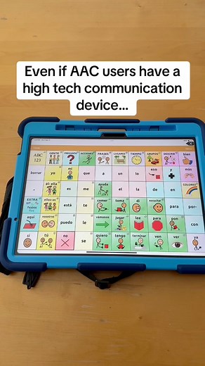 Even if someone has a high-tech AAC device, low-tech options are still super helpful! Here’s why:🌟backup when high tech AAC is dead or broken 🌟sometimes high tech AAC is not accessible where low tech AAC can be implemented (e.g., swimming, messy activities) ✨not all AAC users are okay with us modeling directly on their AAC devices (totally understandable!!), low tech is a great tool for modeling when another modeling device is not possible. If you’re a parent or professional looking for 1:1 su