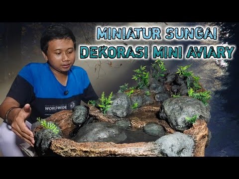 MEMBUAT MINIATUR SUNGAI UNTUK DEKORASI MINI AVIARY ‼️#miniature #waterfall #MiniaturSungai,