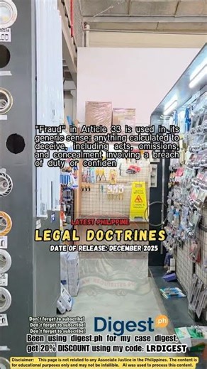 fraud, article 33, new civil code #philippinelaw #supremecourtph #legaleducationph #philippines
