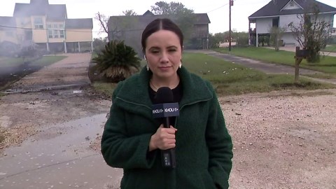 Several homes catch fire in Dickinson, fueled by high wind