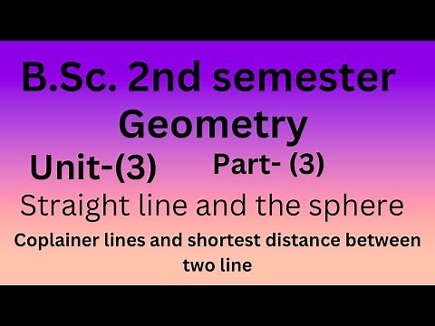 Coplainer lines in 3D and the shortest distance between two skew lines. BSc. 2nd semester