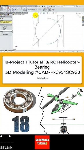 18- SolidWorks |Helicopter|: Bearing #3d #cadsoftwaretutorial #engineering #solidworkstutorial #cad