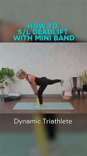 Dynamic Triathlete | Swim. Bike. Run. Pain-Free on Instagram: "Triathletes, here's two reasons you should do this exercise: 1. Better hip stability for running and cycling: The mini band forces your hip stabilizers to work harder, especially the glute med. Stronger hip control means better stride alignment on the run and more stable pedal strokes on the bike, which helps reduce overuse injuries. 2. Stronger posterior chain for efficient power: A single-leg deadlift targets the glutes, hamstrings