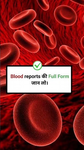 Know the Full Form of Blood Reports | Blood Test Explained in English #shorts #viral #english #blood